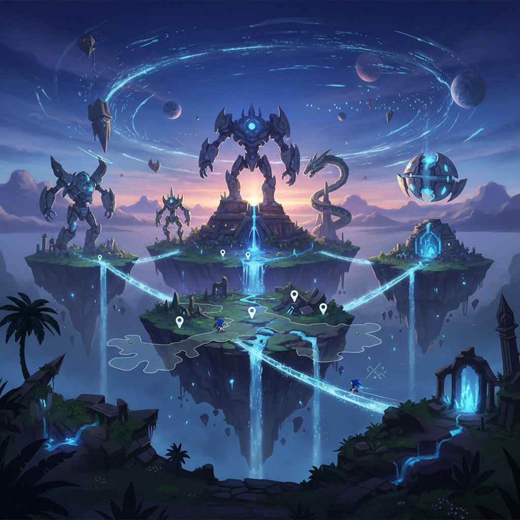 Sonic Frontiers: All Guardian Locations on the Starfall Islands — illustration