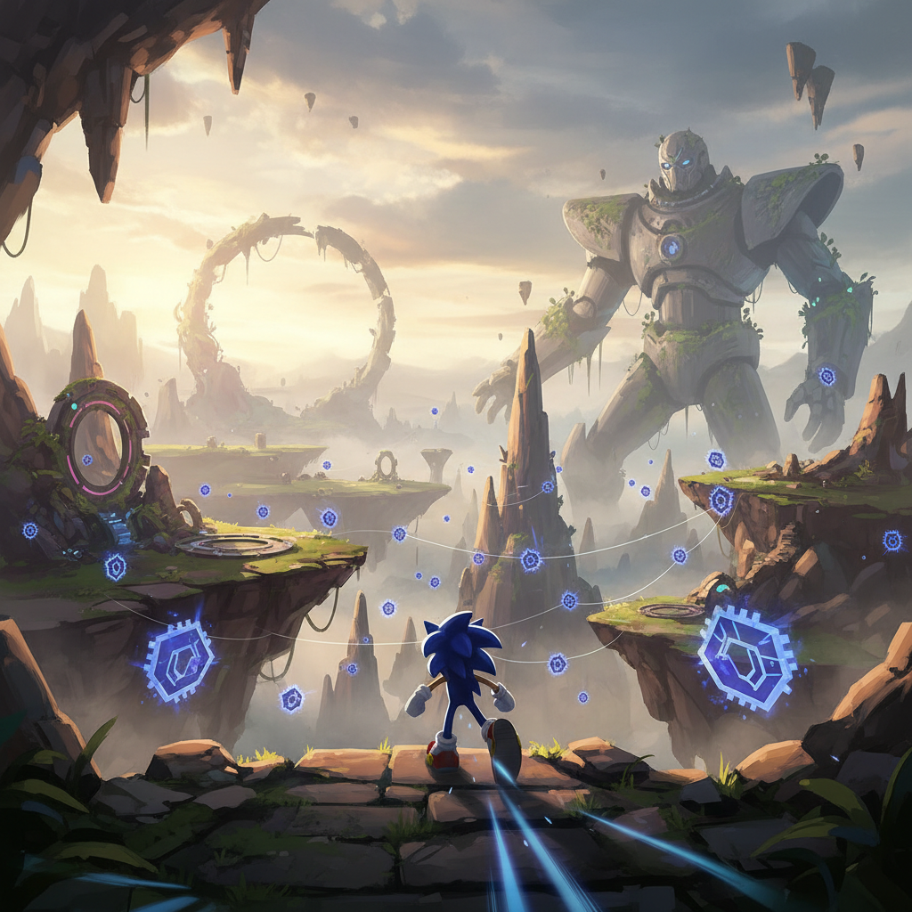 Sonic Frontiers: All Memory Token Locations on Kronos Island — illustration