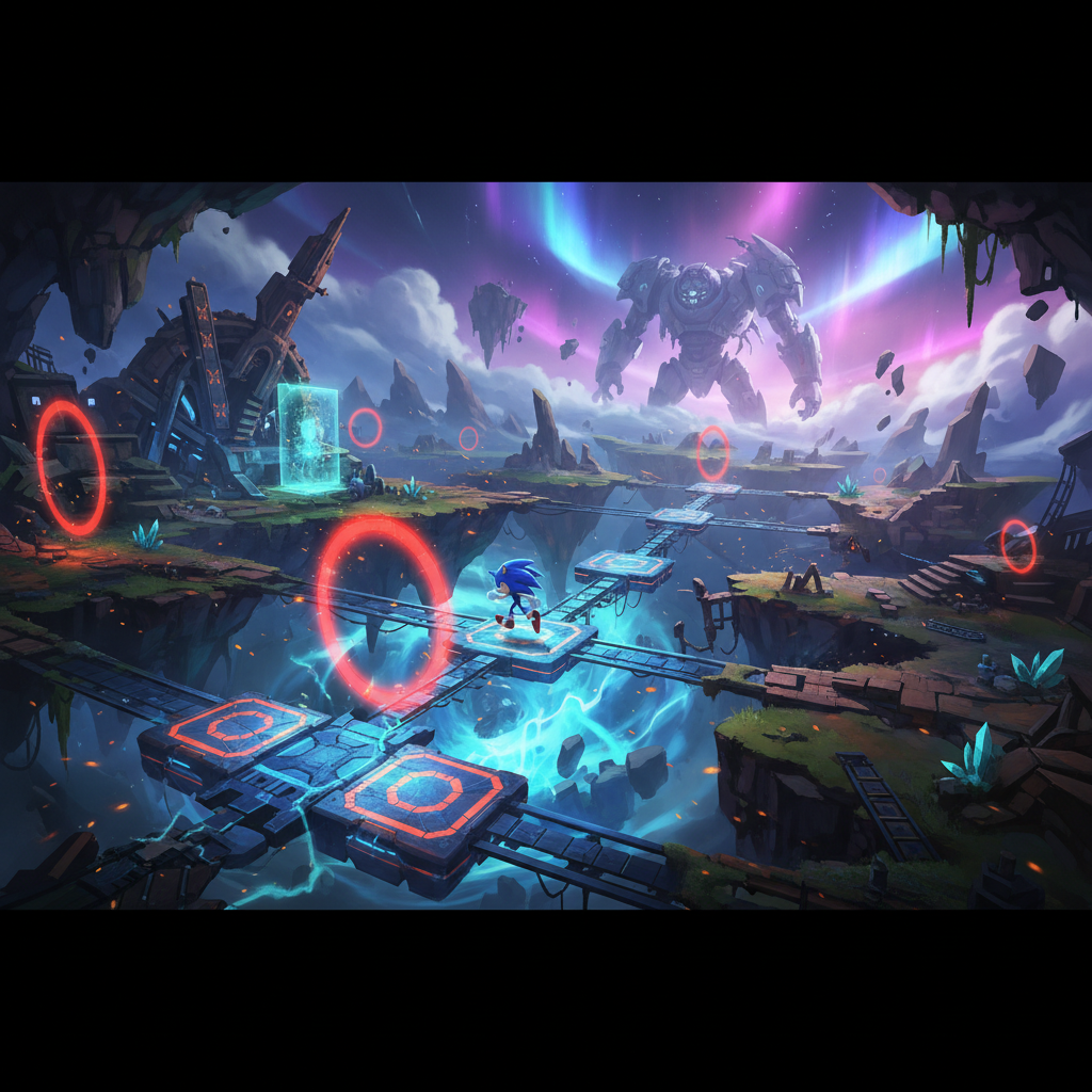 Sonic Frontiers: Where to Find All Red Rings on Chaos Island — illustration